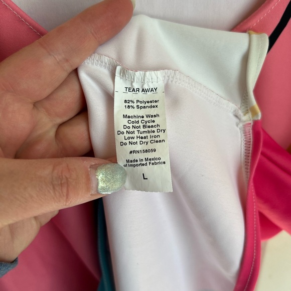 Loony Legs Patterned Leggings and vest shirt “Modernist" Fuchsia/Turquoise Large - Picture 14 of 14